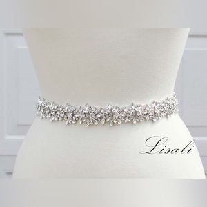 LISALI Sparkly Rhinestone Bridal Belt
